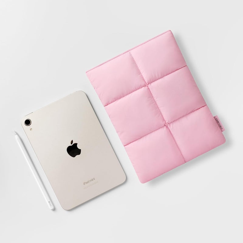 Comfyable Puffy Tablet Sleeve 7-8 Inch Compatible for iPad mini 7 2024 A17 Pro, Mini 6 2021 A15, Quilted Puffer Tablet Carrying Case for Women Men, Candy Pink - Image 5